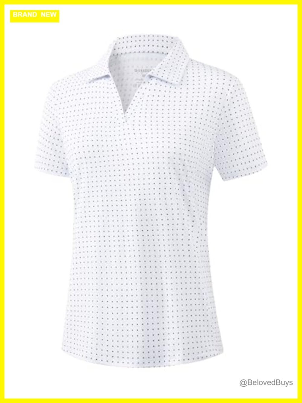 Womens Polo Shirt Short Sleeve V Neck Golf Tennis Top Dry Fit UPF 50+